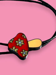 Load image into Gallery viewer, Flower Mushroom Bolo Tie
