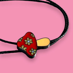 Flower Mushroom Bolo Tie