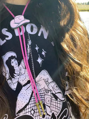 Load image into Gallery viewer, Light Pink Cowboy Hat Bolo Tie
