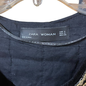 SOLD - Zara Woman Velvet Embroidered Fringe Vest – Small