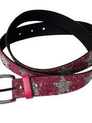 Load image into Gallery viewer, Pink Rhinestone Star Belt – Glitter Sparkle Western Glam
