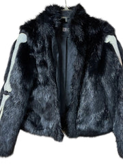 Load image into Gallery viewer, Iron Fist XS Black Faux Fur Skeleton Jacket
