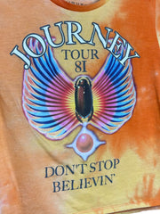 Load image into Gallery viewer, SOLD - Vintage-Inspired Journey Tour '81 Tie-Dye Graphic Tee - Size S (3-5) - Lisa Lassi