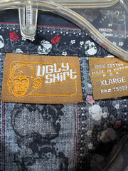 Load image into Gallery viewer, Ugly Shirt Skull &amp; Rose Western Pearl Snap – XL
