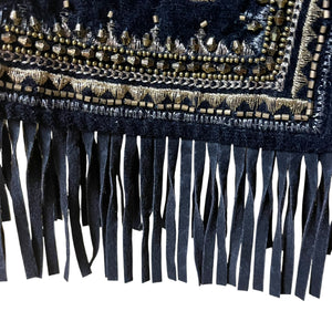 SOLD - Zara Woman Velvet Embroidered Fringe Vest – Small