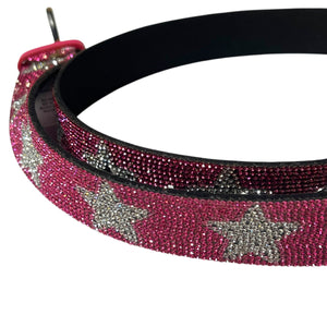 Pink Rhinestone Star Belt – Glitter Sparkle Western Glam