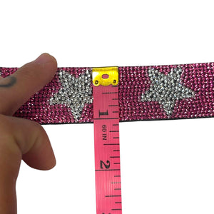 Pink Rhinestone Star Belt – Glitter Sparkle Western Glam