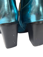 Load image into Gallery viewer, Women’s Metallic Teal Cowboy Boots – Size 6.5
