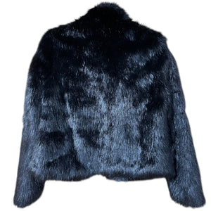 Iron Fist XS Black Faux Fur Skeleton Jacket