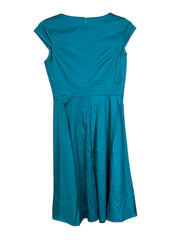 Load image into Gallery viewer, Women’s Vintage-Style 1950s Cap Sleeve Swing Dress – Green, Size Small