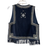 Load image into Gallery viewer, SOLD - Zara Woman Velvet Embroidered Fringe Vest – Small
