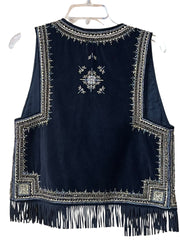 Load image into Gallery viewer, SOLD - Zara Woman Velvet Embroidered Fringe Vest – Small
