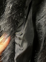 Load image into Gallery viewer, Iron Fist XS Black Faux Fur Skeleton Jacket
