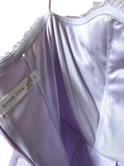 Load image into Gallery viewer, Altar’d State Strapless Lavender Party Dress – Shimmery Ruffle Bodice – Size Small
