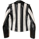 Load image into Gallery viewer, Killstar Black &amp; White Vegan Leather Moto Jacket – Size XS
