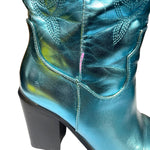 Load image into Gallery viewer, Women’s Metallic Teal Cowboy Boots – Size 6.5
