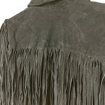 Load image into Gallery viewer, Forever 21 Black Suede Fringe Jacket – Size Small
