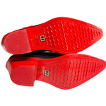 Load image into Gallery viewer, ✨ Rare Black &amp; Red Western Harness Rain Boots by Nomad – Size 7 – New Rubber Cowboy-Style Boots
