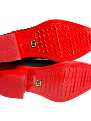 Load image into Gallery viewer, ✨ Rare Black &amp; Red Western Harness Rain Boots by Nomad – Size 7 – New Rubber Cowboy-Style Boots
