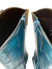 Load image into Gallery viewer, Women’s Metallic Teal Cowboy Boots – Size 6.5
