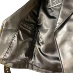 Load image into Gallery viewer, Killstar Black &amp; White Vegan Leather Moto Jacket – Size XS
