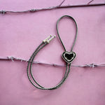 Load image into Gallery viewer, Barbed Wire Heart Bolo Tie
