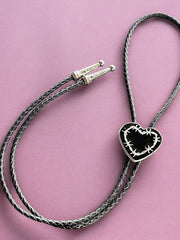Load image into Gallery viewer, Barbed Wire Heart Bolo Tie
