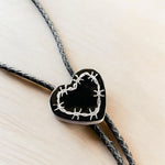 Load image into Gallery viewer, Barbed Wire Heart Bolo Tie
