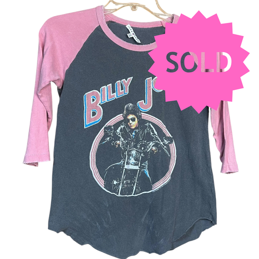 SOLD - Vintage-Style Billy Joel Raglan Tee – Graphic Concert Shirt