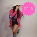 Load image into Gallery viewer, SOLD - Hot Pink Button Up with Metallic Blue Cowboy Boots
