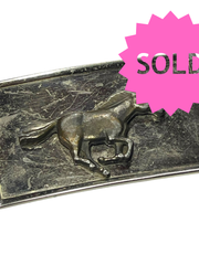 Load image into Gallery viewer, SOLD - Vintage Running Horse Belt Buckle | Silver-Tone Western Buckle - Lisa Lassi