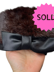 Load image into Gallery viewer, SOLD - Vintage Real Fur Hat Brown Genuine Fur Cloche Style One Size Winter Retro