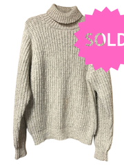 Load image into Gallery viewer, SOLD - Alan Paine All Wool Chunky Ribbed Turtleneck Sweater Made in Hong Kong Size 44 - Lisa Lassi