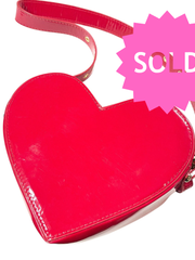 Load image into Gallery viewer, SOLD - Red Patent Leather Heart-Shaped Crossbody Purse - Lisa Lassi