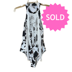 Load image into Gallery viewer, SOLD - Cow Print Fringe Bodysuit (S) - Lisa Lassi
