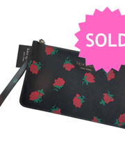 Load image into Gallery viewer, SOLD - Kate Spade Rose Print Wristlet – New with Tags 🌹✨