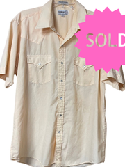 Load image into Gallery viewer, SOLD - Vintage Sheplers Short-Sleeve Western Pearl Snap Shirt – Light Butter Yellow - Lisa Lassi