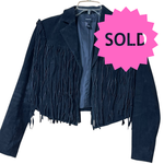 Load image into Gallery viewer, SOLD - Forever 21 Black Suede Fringe Jacket – Size Small - Lisa Lassi
