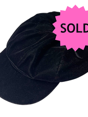 Load image into Gallery viewer, SOLD - Vintage A. Brod Velvet Newsboy Cap – Black Soft Velvet, Lined