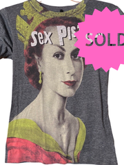 Load image into Gallery viewer, SOLD - Sex Pistols Tultex Fitted Tee – Queen Graphic – Soft Poly/Cotton Blend – Size XS