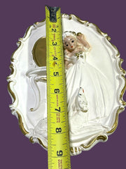 Load image into Gallery viewer, Vintage 1950s Chalkware Lady Wall Plaques Set Dogs Babies Vanity Gold Rococo