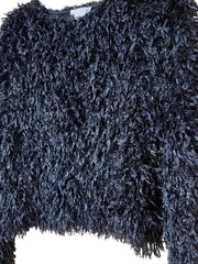 Load image into Gallery viewer, 🖤 Black Shaggy Textured Cropped Sweater – Size S