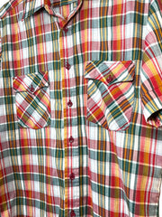 Load image into Gallery viewer, Vintage Roebucks Plaid Button Up Shirt Men’s Medium Short Sleeve Western