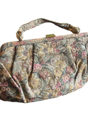 Load image into Gallery viewer, Vintage Floral Tapestry Frame Handbag Pleated Carpet Bag Top Handle Purse