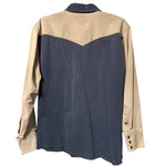 Load image into Gallery viewer, Wrangler Western Snap Shirt Men’s Large XL Black Tan Distressed Workwear
