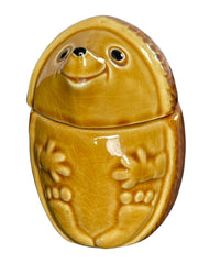 Load image into Gallery viewer, Vintage Ceramic Hedgehog Lidded Jar Brown Glaze Woodland Canister 4.5"