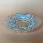 Load image into Gallery viewer, Vintage Clear Glass Hobnail Diamond Point Ashtray 6.25" MCM Pressed Glass
