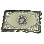 Load image into Gallery viewer, Vintage Engraved Silver-Tone Belt Buckle with Starburst Design | Western Classic
