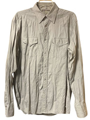 Load image into Gallery viewer, BJR Ranchwear Men’s Western Snap Button Shirt Greige Beige Gray L Cotton Blend