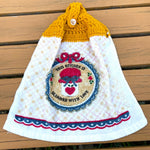 Load image into Gallery viewer, Vintage Crochet Hanging Kitchen Towel This Kitchen Is Seasoned With Love Retro
